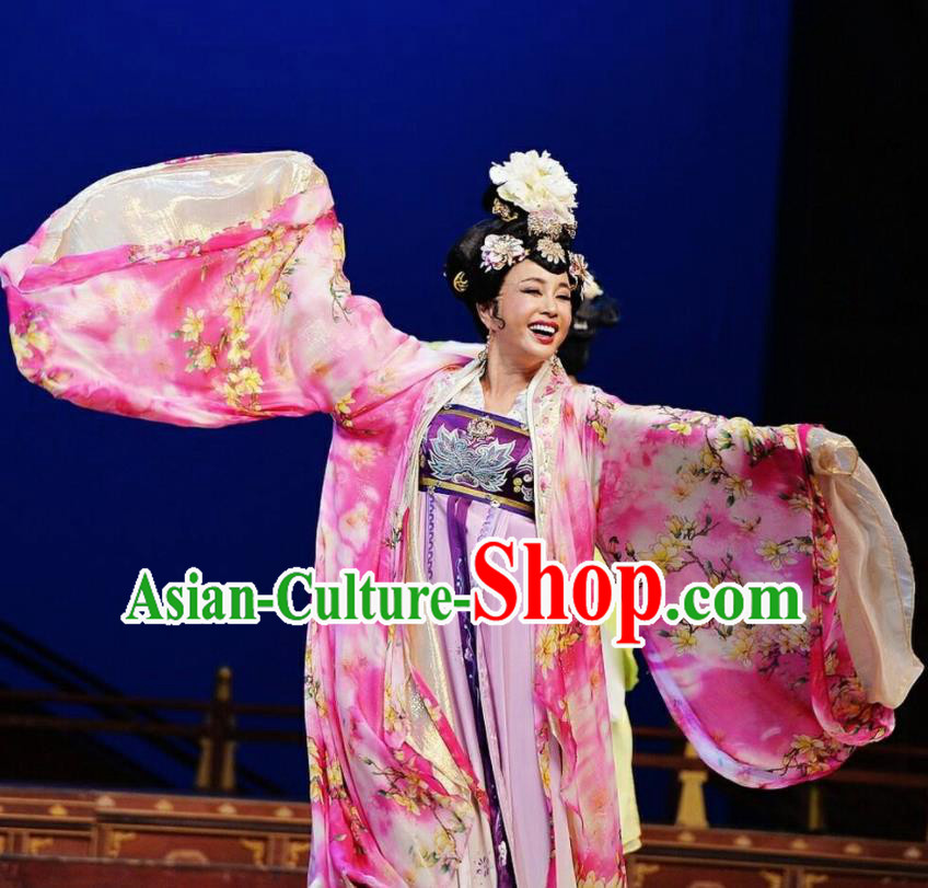 The Empress of China Ancient Tang Dynasty Imperial Consort Dress Stage Performance Dance Costume and Headpiece for Women