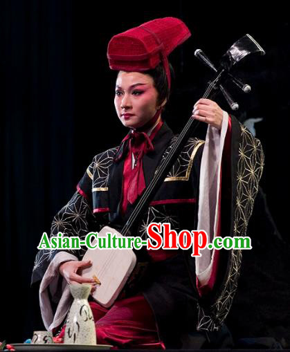 The Legend of Chunqin Shaoxing Opera Emperor Black Kimono Clothing Stage Performance Dance Costume for Men