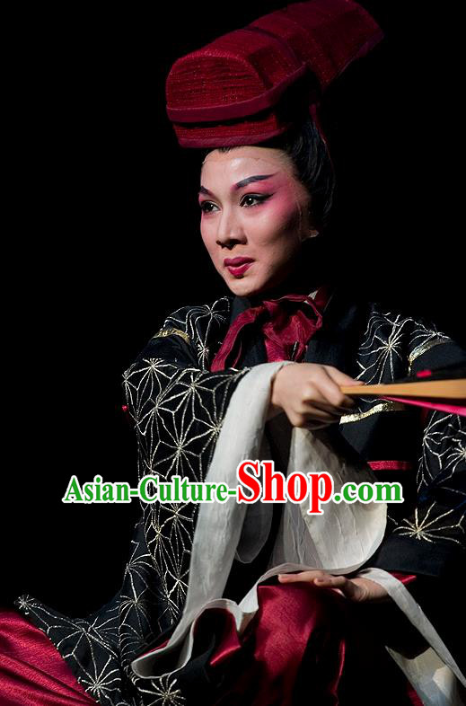 The Legend of Chunqin Shaoxing Opera Emperor Black Kimono Clothing Stage Performance Dance Costume for Men