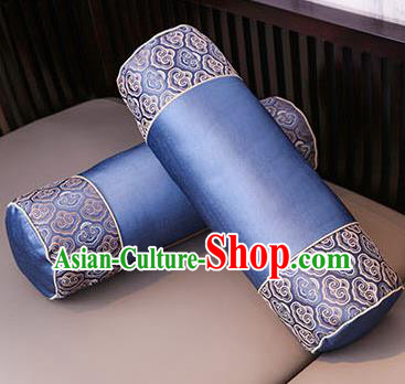 Traditional Chinese Home Decoration Accessories Pillowslip Cloud Pattern Blue Brocade Cover