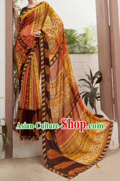 Asian Indian Bollywood Printing Saree Dress India Traditional Costumes for Women