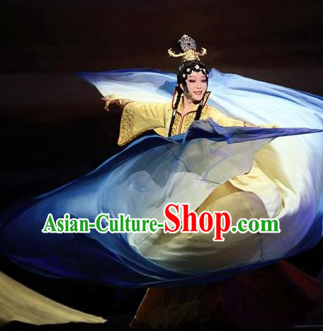 Chinese Zhaojun Chu Sai Ancient Court Classical Dance Dress Stage Performance Costume and Headpiece for Women