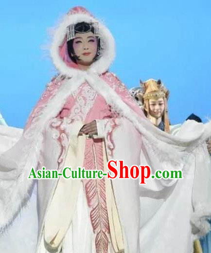 Chinese Zhaojun Chu Sai Ancient Queen Classical Dance Dress Stage Performance Costume and Headpiece for Women