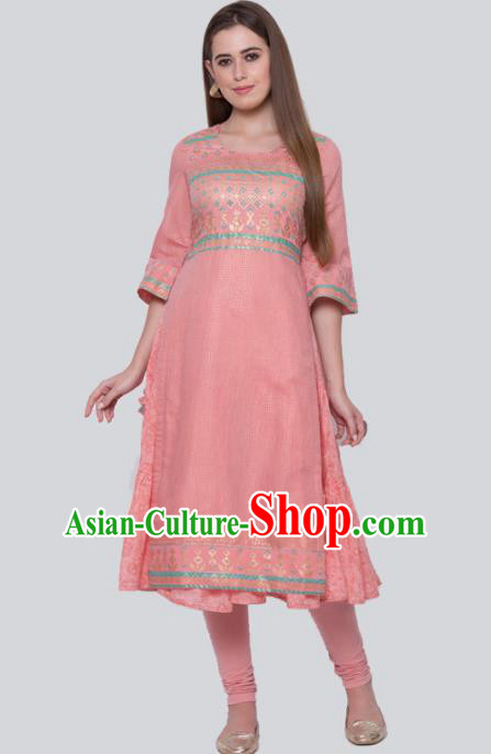 Asian Indian Traditional Peach Pink Blouse and Pants India Lehenga Choli Costumes Complete Set for Women