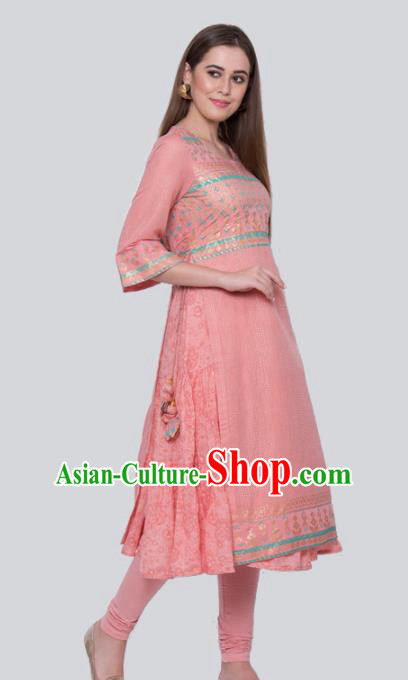 Asian Indian Traditional Peach Pink Blouse and Pants India Lehenga Choli Costumes Complete Set for Women