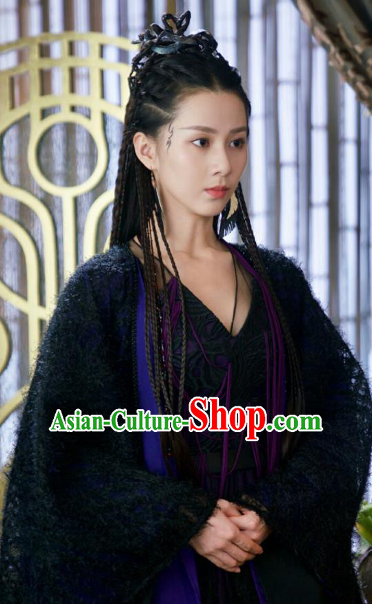 Chinese Drama Ancient Princess Black Dress Love and Destiny Female Swordsman Bao Qing Replica Costumes for Women