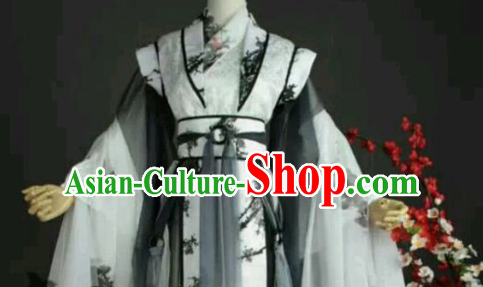 Ancient Chinese Black White Hanfu Garment Ancient Clothes