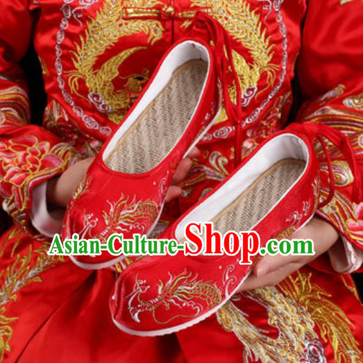 Chinese Wedding Red Shoes Traditional Hanfu Shoes Opera Shoes Embroidered Shoes for Women
