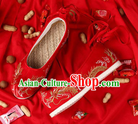 Chinese Wedding Red Shoes Traditional Hanfu Shoes Opera Shoes Embroidered Shoes for Women