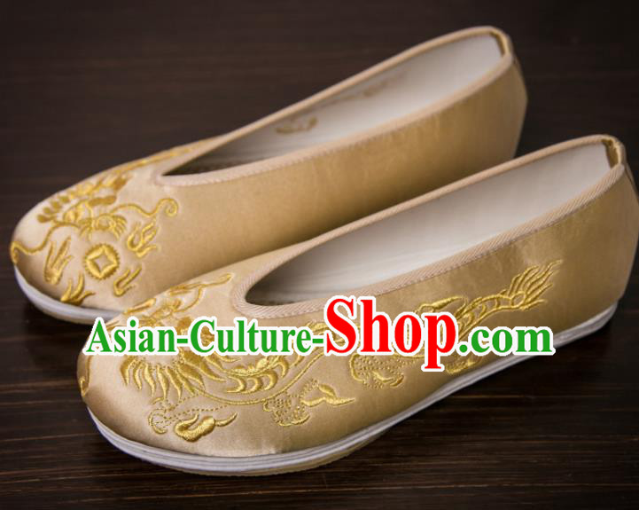 Handmade Chinese Bridegroom Shoes Traditional Wedding Embroidered Shoes Hanfu Shoes for Men