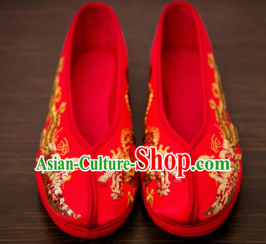 Traditional Chinese Handmade Wedding Shoes Hanfu Shoes Bride Shoes for Women