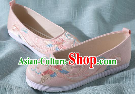 Traditional Chinese Handmade Embroidered Pink Shoes Wedding Shoes Hanfu Shoes Princess Shoes for Women