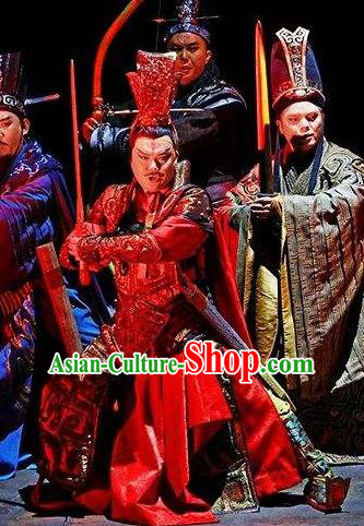 Chinese King Zhuang of Chu Ancient Spring and Autumn Period Clothing General Stage Performance Dance Costume for Men