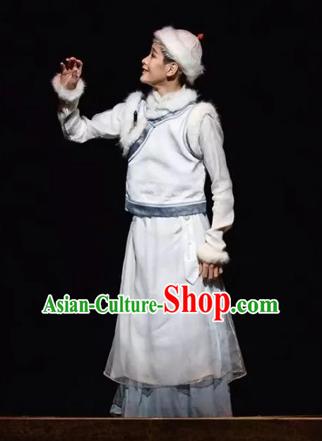 Nostalgia Is A Disease Chinese Ancient Qing Dynasty Prince White Clothing Stage Performance Dance Costume for Men