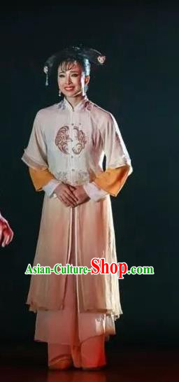 Nostalgia Is A Disease Chinese Qing Dynasty Court Princess Dress Stage Performance Dance Costume and Headpiece for Women