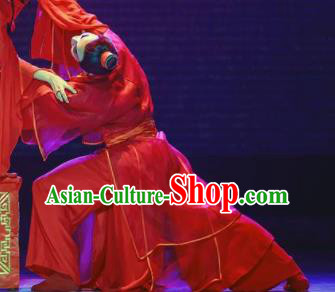 Sunsets Chinese Classical Dance Ancient Scholar Xu Xian Wedding Red Clothing Stage Performance Dance Costume for Men