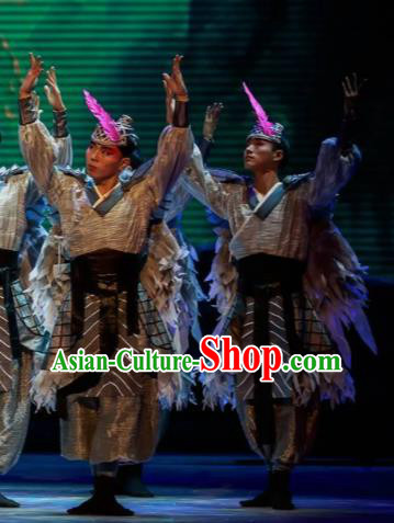 Sunsets Chinese Classical Dance Ancient Swordsman Clothing Stage Performance Dance Costume for Men