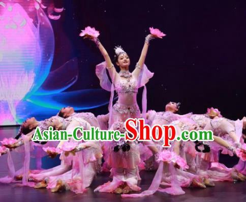 Meet Millennium Chinese Classical Dance Flying Apsaras Dress Stage Performance Dance Costume and Headpiece for Women