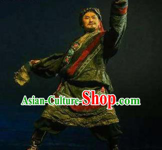 Chen Ai Luo Ding Chinese Tibetan Nationality Dance Clothing Stage Performance Dance Costume for Men