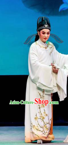 Phoenix Hairpin Chinese Peking Opera Niche White Clothing Stage Performance Dance Costume and Headpiece for Men