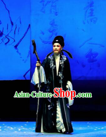 Phoenix Hairpin Chinese Peking Opera Lu You Clothing Stage Performance Dance Costume and Headpiece for Men