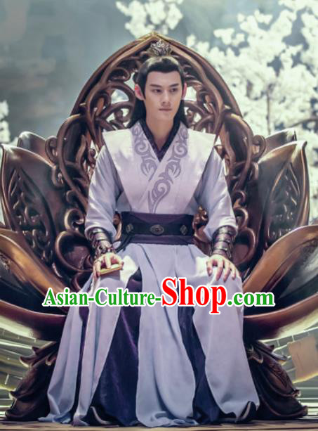 Chinese Drama The Untamed Ancient Swordsman Jiang Cheng Purple Costumes for Men