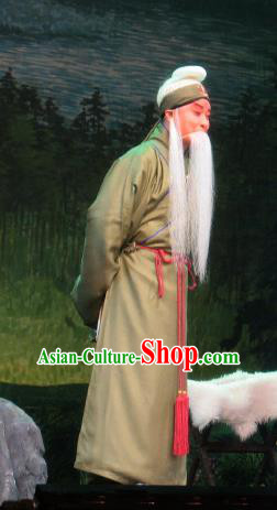 Su Wu In Desert Chinese Beijing Opera Shepherd Khaki Clothing Stage Performance Dance Costume and Headpiece for Men