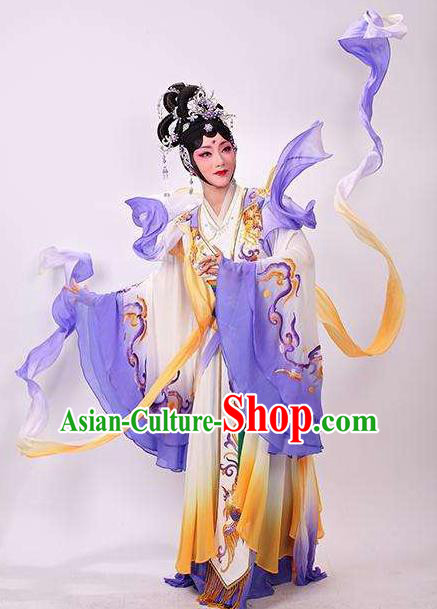 Goddess of the Moon Chinese Classical Dance Dress Stage Performance Dance Costume and Headpiece for Women