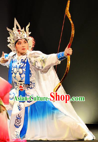 Goddess of the Moon Chinese Peking Opera Hou Yi Clothing Stage Performance Dance Costume and Headpiece for Men