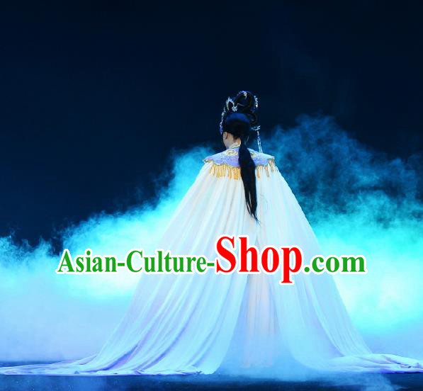 Goddess of the Moon Chinese Peking Opera Diva Dress Stage Performance Dance Costume and Headpiece for Women