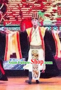 Ganzhou Musical Dance Chinese Ancient Minister Clothing Stage Performance Dance Costume and Headpiece for Men