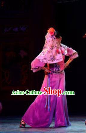 Gucuo Marriage Chinese Folk Dance Dress Stage Performance Dance Costume and Headpiece for Women