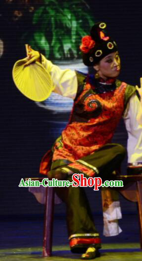 Gucuo Marriage Chinese Folk Dance Matchmaker Dress Stage Performance Dance Costume and Headpiece for Women