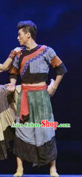 Da Liang Mountains Echo Chinese Traditional Yi Nationality Youth Clothing Stage Performance Dance Costume for Men