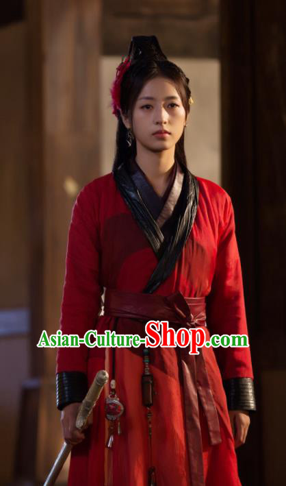 Drama Young Blood Ancient Chinese Song Dynasty Princess Female Swordsman Zhao Jian Red Costumes for Women