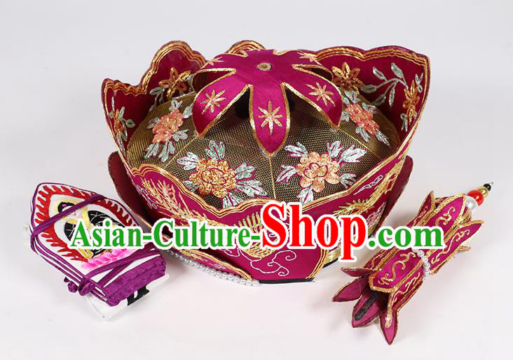 Traditional Chinese Monk Purple Hats Buddhism Headwear for Men