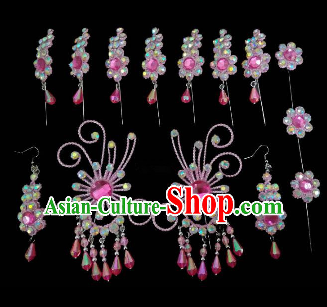 Chinese Traditional Beijing Opera Hair Accessories Peking Opera Diva Hairpins Complete Set for Adults