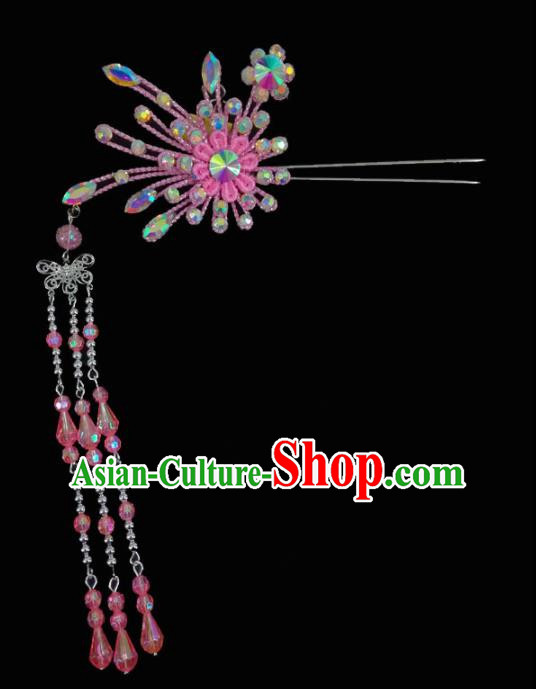 Chinese Traditional Beijing Opera Hair Accessories Peking Opera Diva Tassel Step Shake Hairpins for Adults