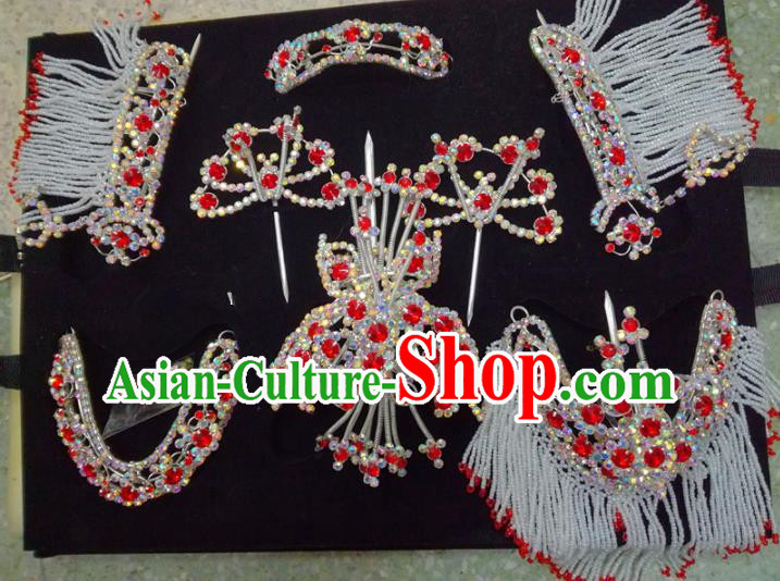 Chinese Traditional Beijing Opera Hair Accessories Peking Opera Diva Butterfly Hairpins Complete Set for Adults