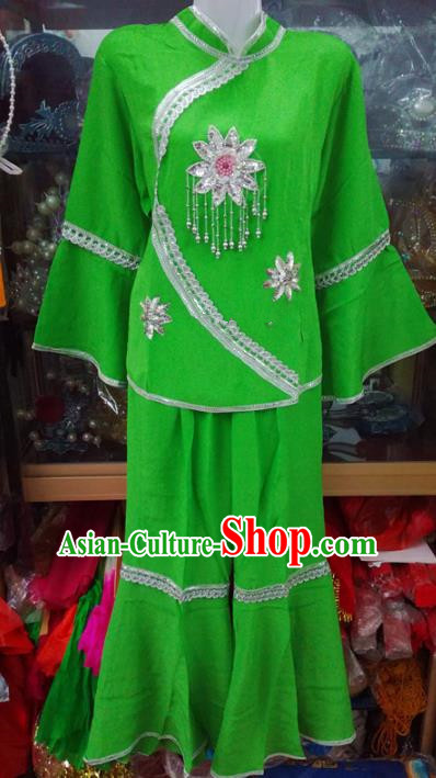 Chinese Traditional Beijing Opera Costume Peking Opera Folk Dance Green Clothing for Adults