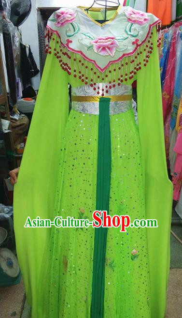 Chinese Traditional Beijing Opera Diva Costume Peking Opera Young Lady Green Dress for Adults