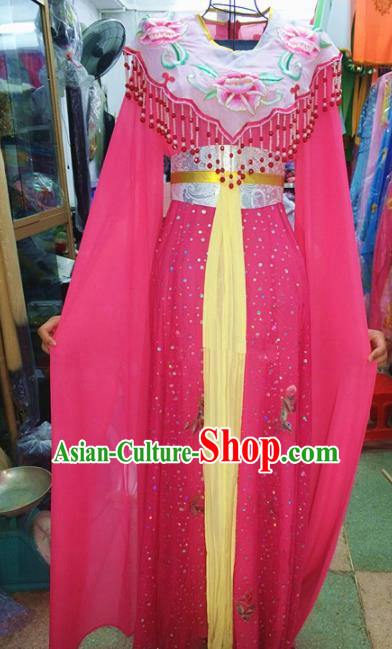 Chinese Traditional Beijing Opera Diva Costume Peking Opera Young Lady Rosy Dress for Adults