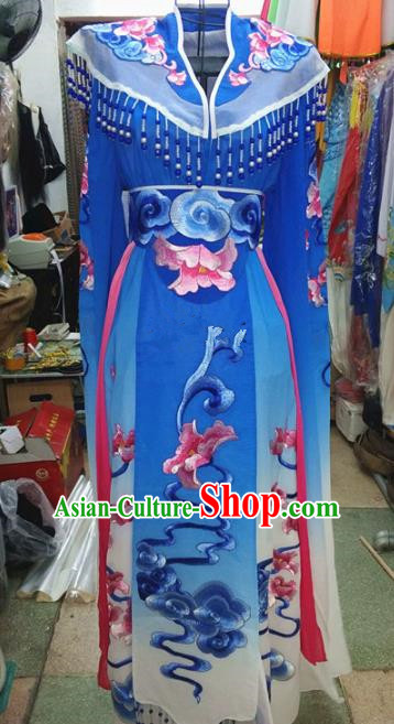 Chinese Traditional Beijing Opera Princess Costume Peking Opera Actress Royalblue Dress for Adults