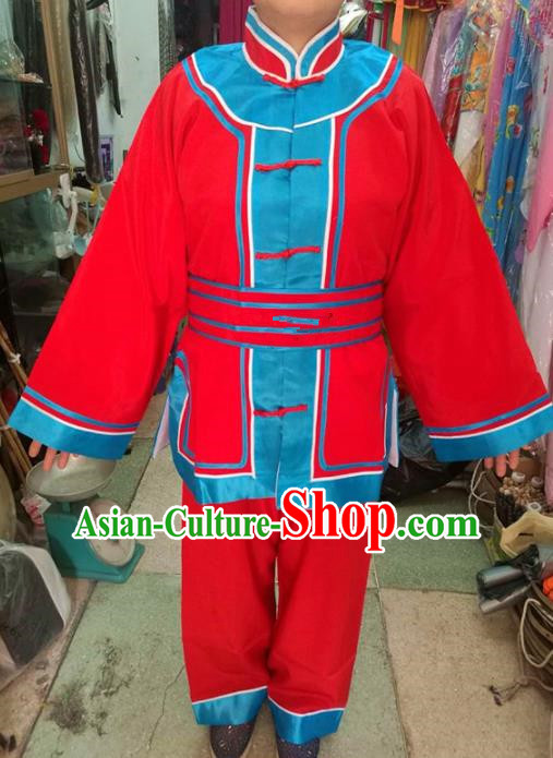 Chinese Traditional Beijing Opera Costume Peking Opera Female Prisoner Red Clothing for Adults
