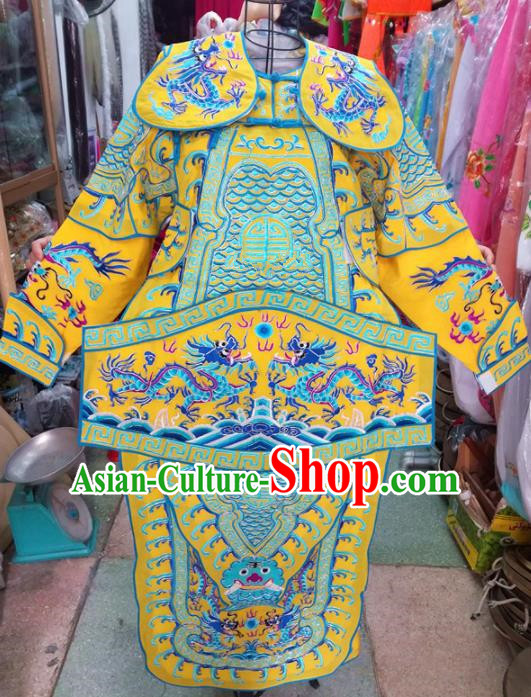 Chinese Traditional Beijing Opera Children Costume Peking Opera General Yellow Clothing for Kids