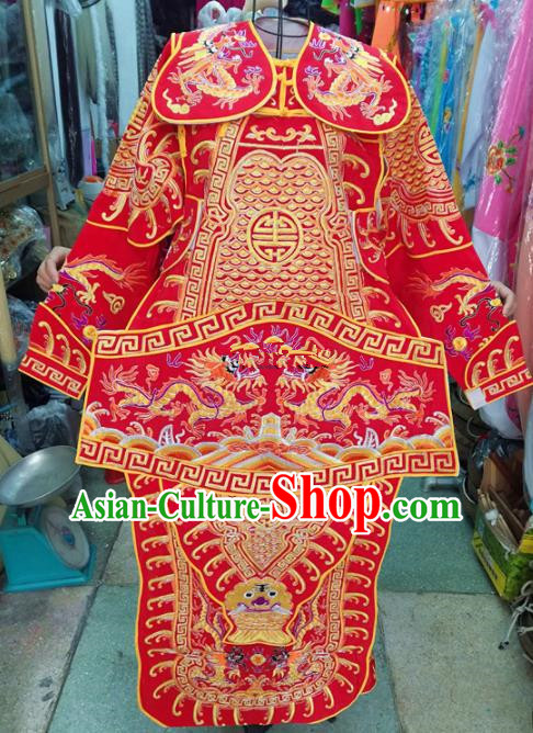 Chinese Traditional Beijing Opera Children Costume Peking Opera General Red Clothing for Kids