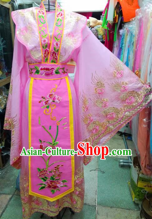 Chinese Traditional Beijing Opera Actress Pink Dress Peking Opera Empress Costume for Adults