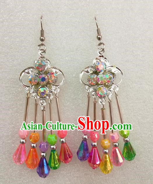 Chinese Traditional Beijing Opera Earrings Peking Opera Actress Colorful Eardrop for Adults