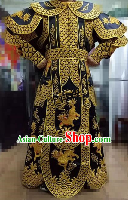 Chinese Traditional Beijing Opera Takefu Costume Peking Opera Martial General Black Clothing for Adults