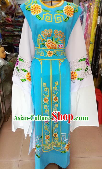 Chinese Traditional Beijing Opera Niche Costume Peking Opera Scholar Blue Robe for Adults